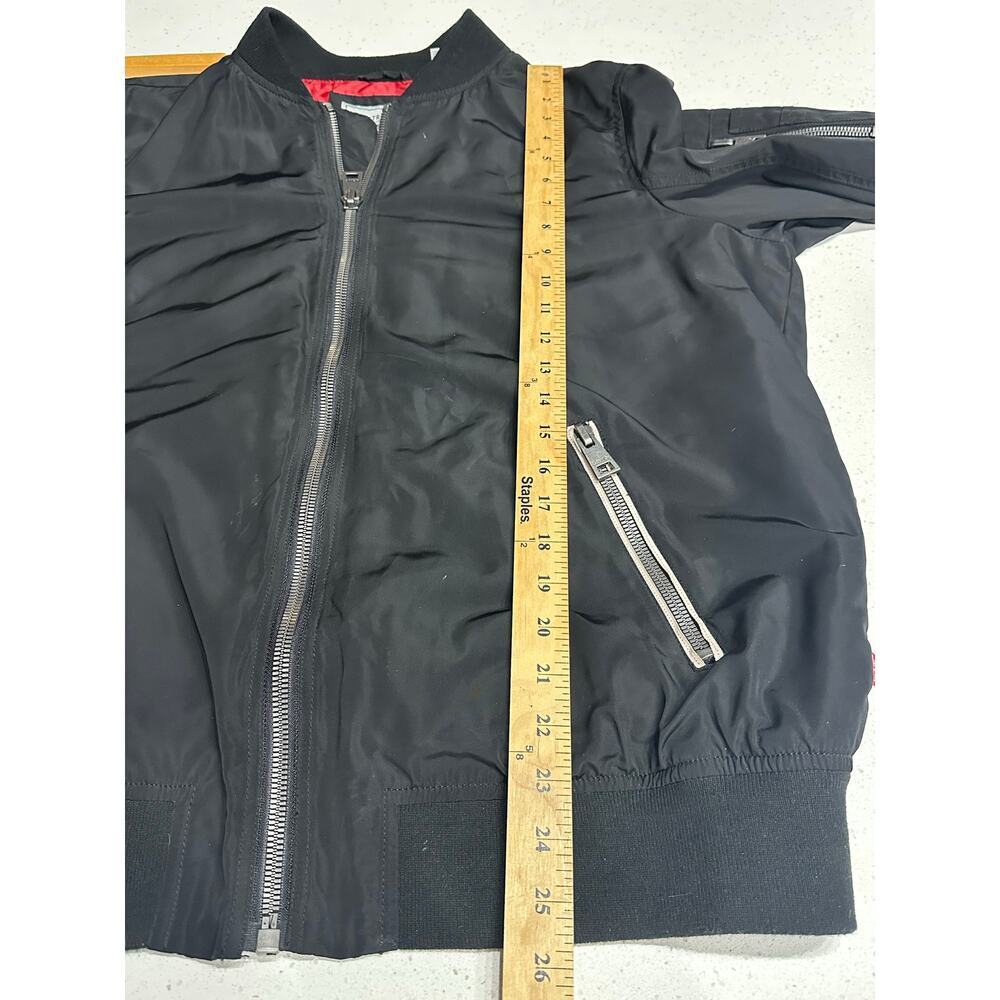 Levi’s Jacket Women’s Black Bomber Biker Elastic Ribbed Zip Melanie Newport 1X - Picture 12 of 14